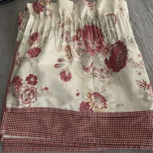 WAVERLY GARDEN ROOM NORFOLK ROSE FLORAL PLAID SCALLOPED LAYERED VALANCE …